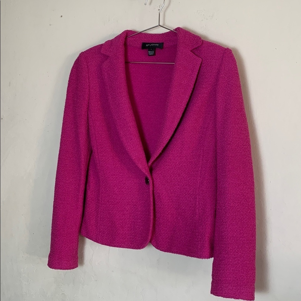 St. John Camelia Wool Blend Blazer Size 8 - Picture 2 of 8